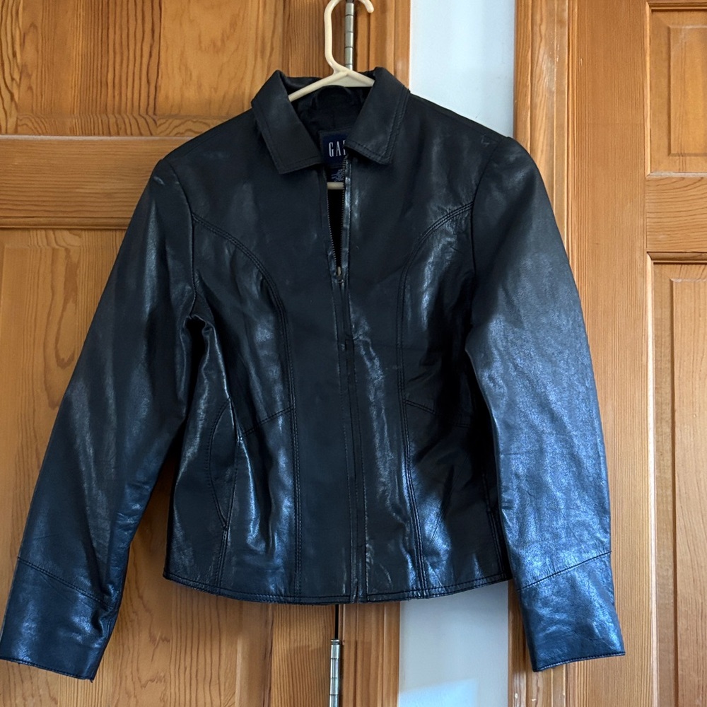GAP Women's Black Leather Jacket